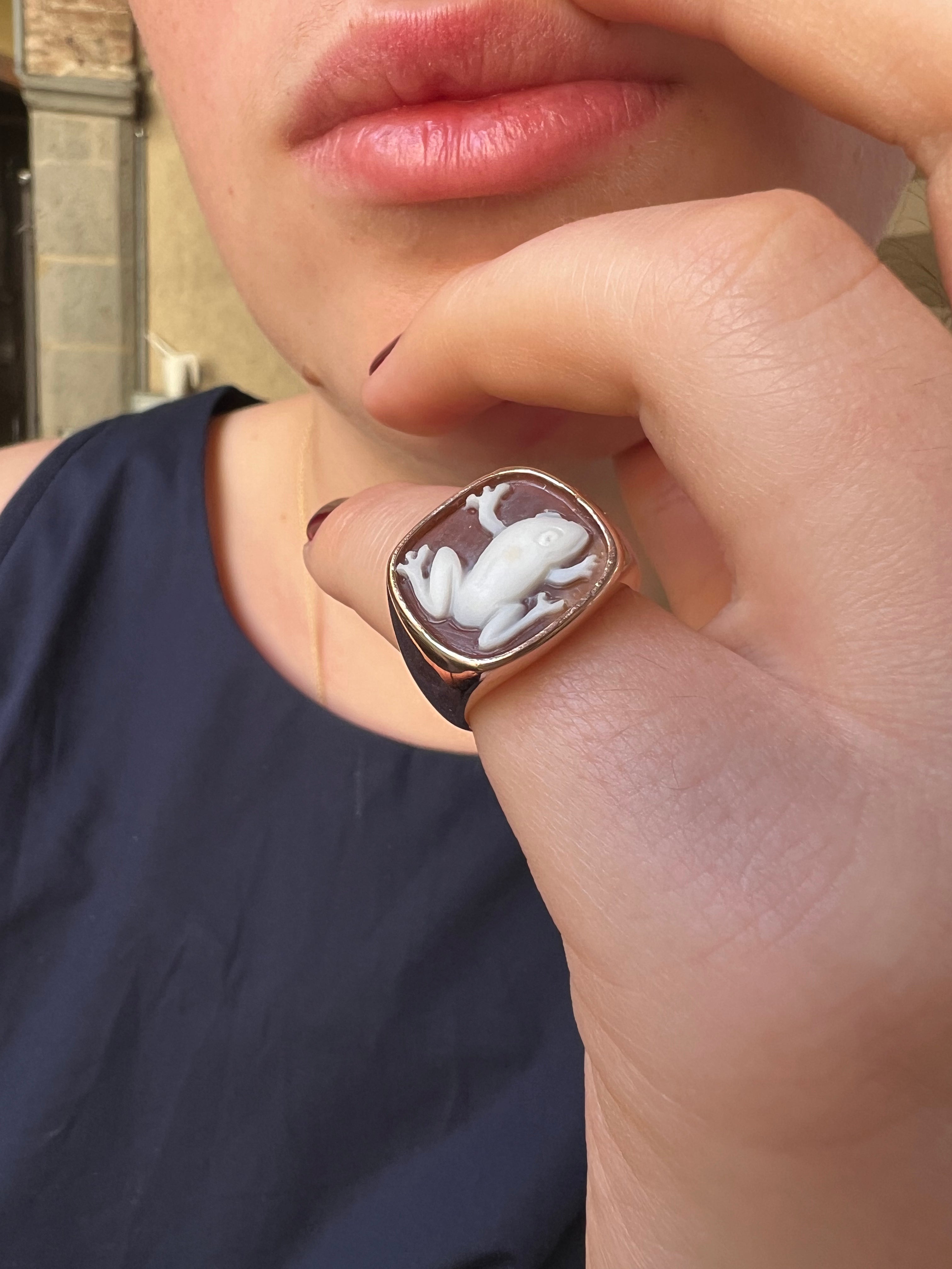 Anello da mignolo - Ranocchietta porta fortuna